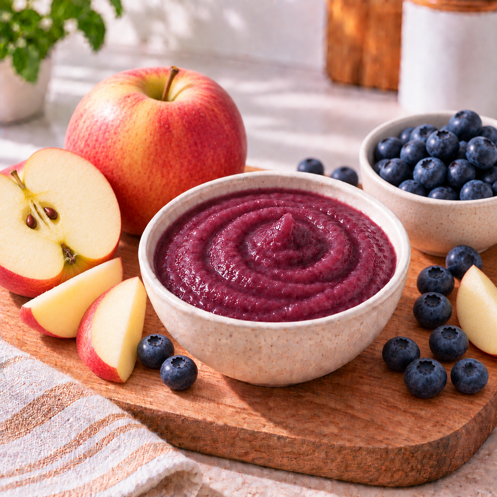 Appel & blauwe bes