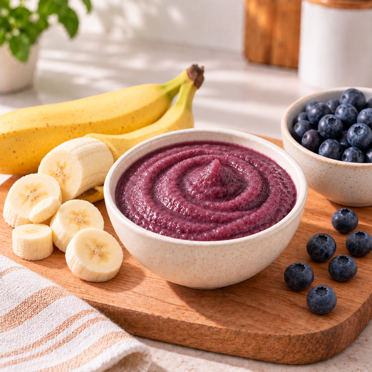 Banaan & blauwe bes