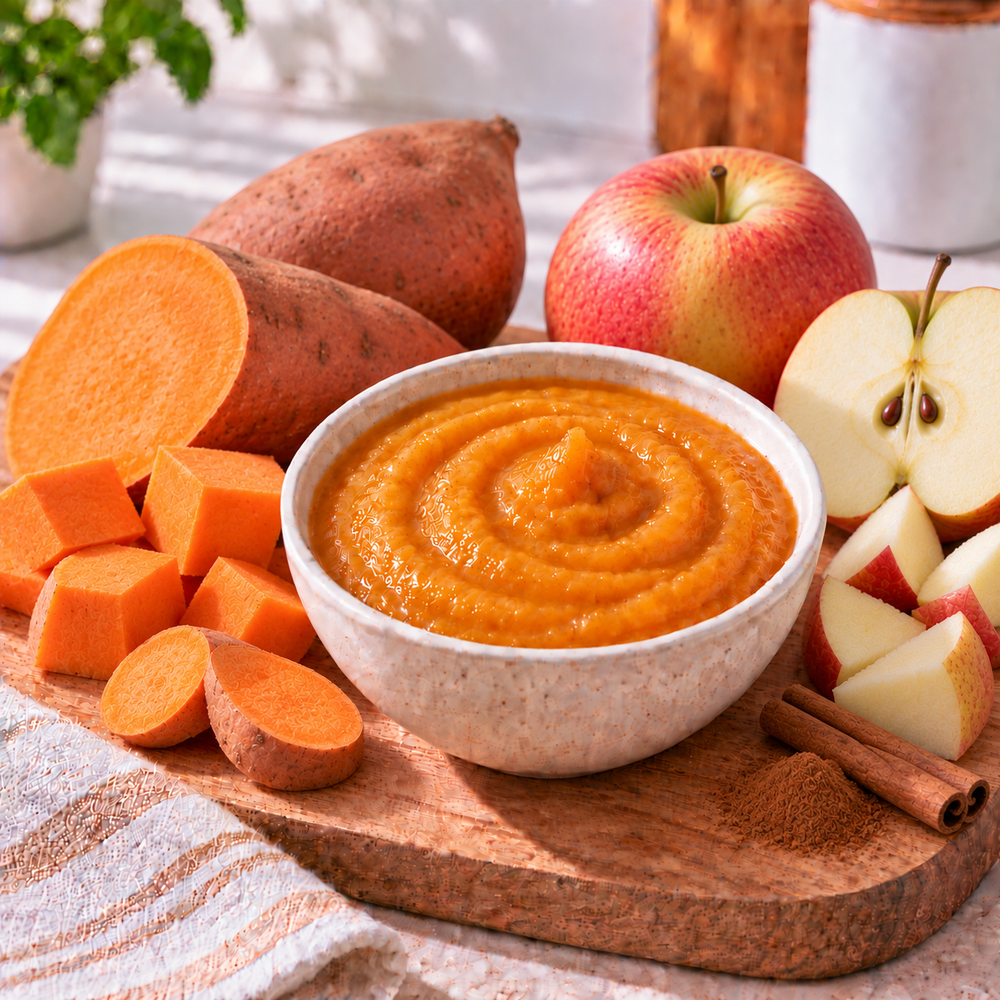 Zoete aardappel, appel & kaneel