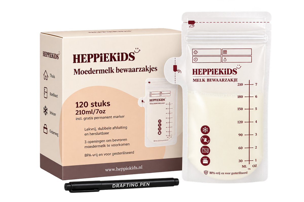 Heppiekids moedermelk bewaarzakjes voor veilig bewaren van moedermelk