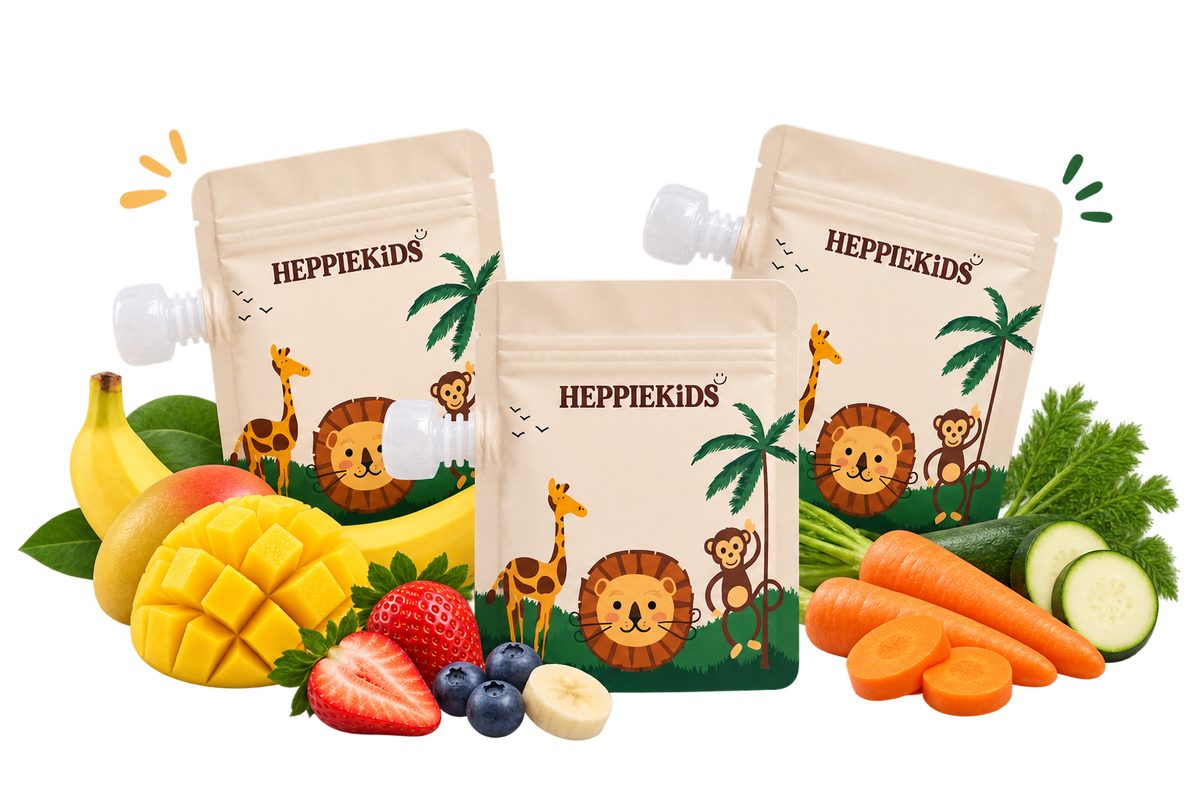 Zelfgemaakt knijpfruit bewaren in herbruikbare knijpzakjes